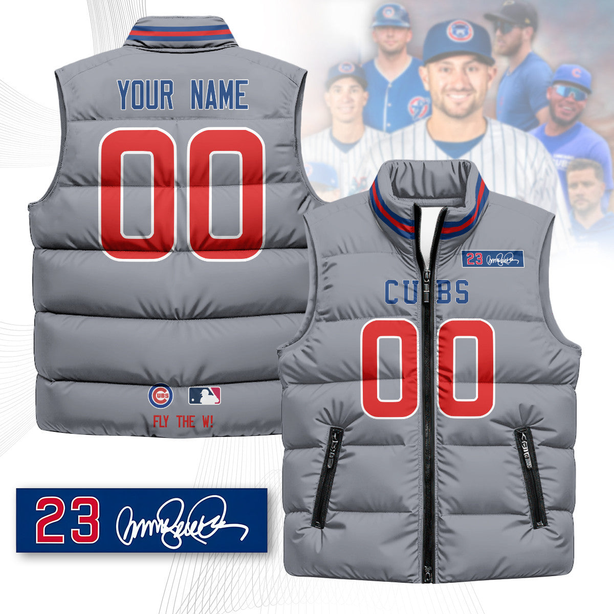 Custom Chicago Cubs Unisex Puffer Vest