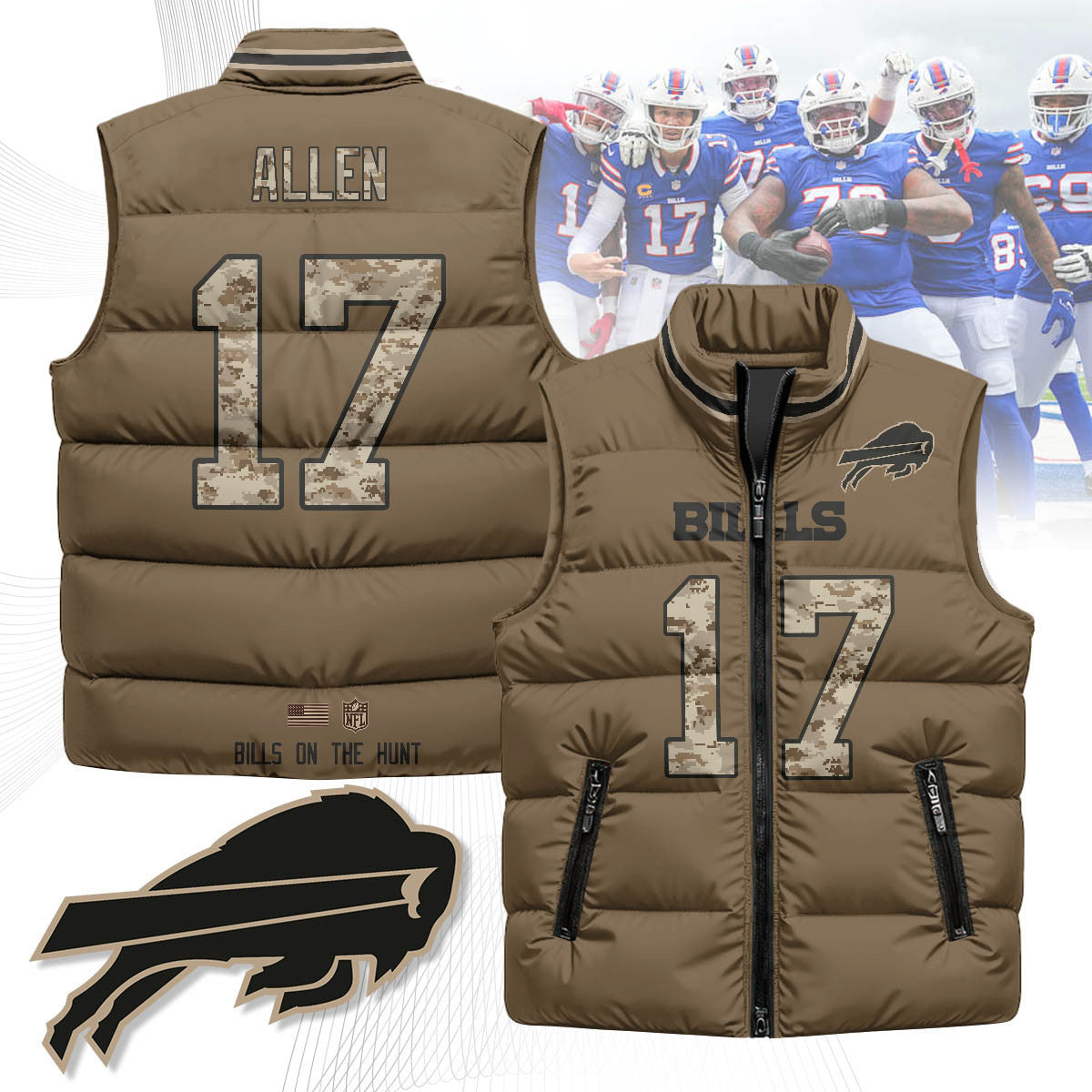 Buffalo Bills Hunting Unisex Puffer Vest