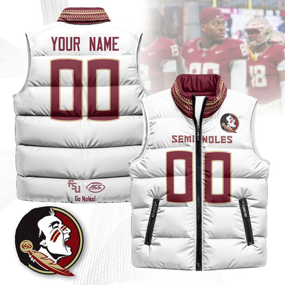 Custom Florida State Seminoles Unisex Puffer Vest