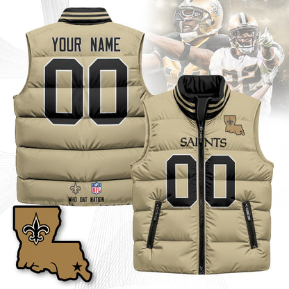 Custom New Orleans Saints Unisex Puffer Vest