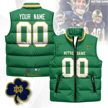 Notre Dame Fighting Irish Custom Unisex Puffer Vest