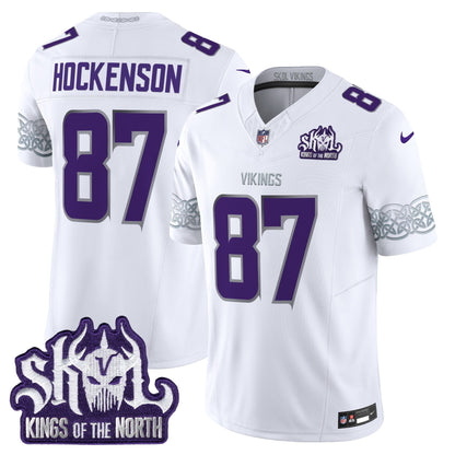 MIN King Of The North Patch Throwback Vapor Limited Jersey V2 - All Stitched