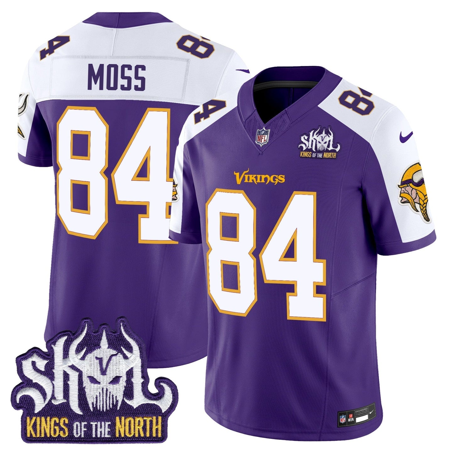 MIN King Of The North Patch Throwback Vapor Limited Jersey V2 - All Stitched