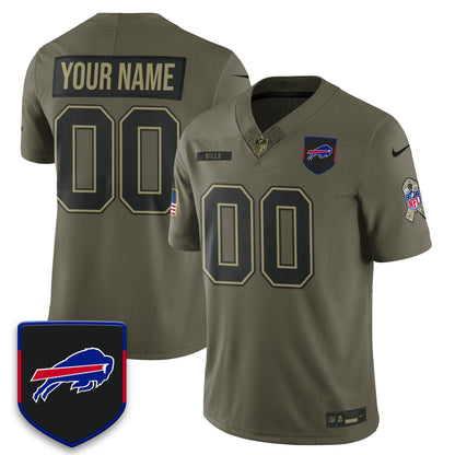 Buffalo Bills 2025 Salute to Service Limited Custom Jersey - All Stitched