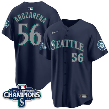 Men's Seattle Mariners 2025 AL West Division Champions Jersey - All Stitched