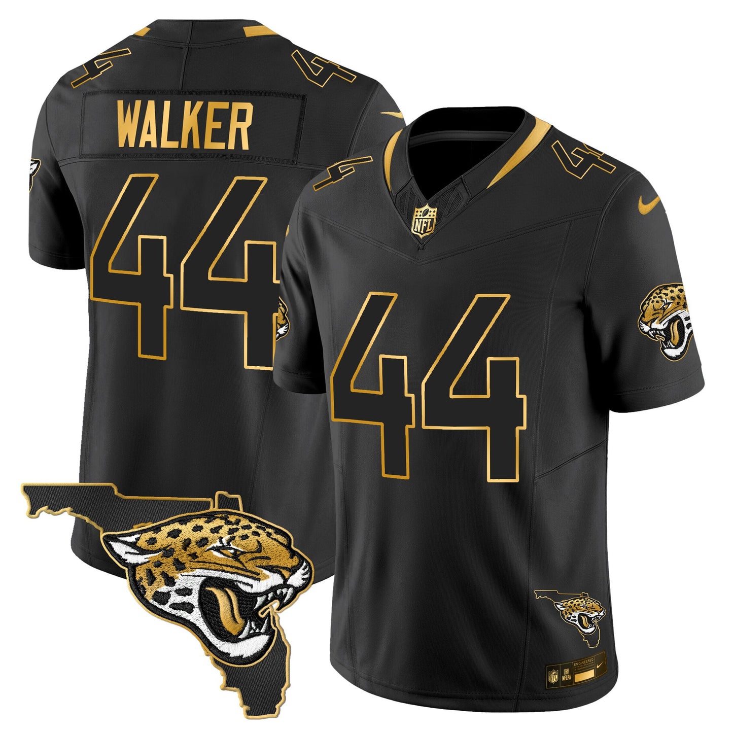 Men's Jacksonville Jaguars 2025 Gold Vapor Limited Jersey - All Stitched