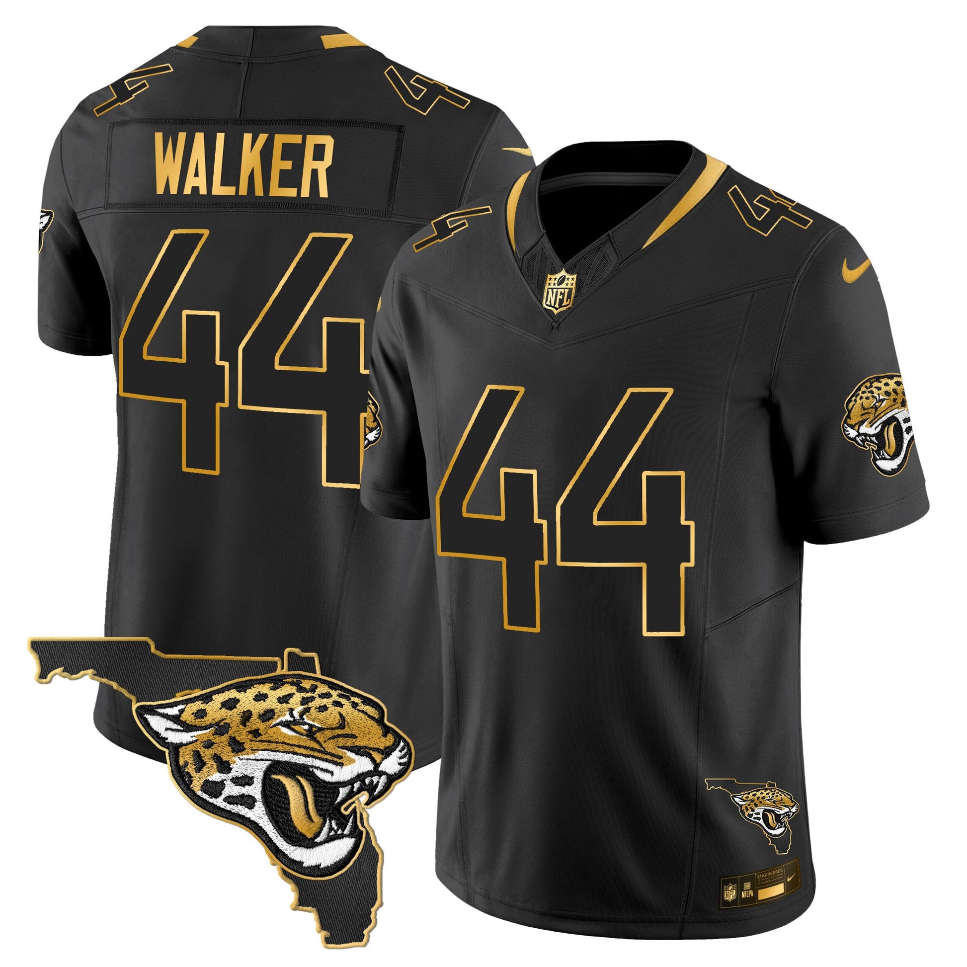 Men's Jacksonville Jaguars 2025 Gold Vapor Limited Jersey - All Stitched