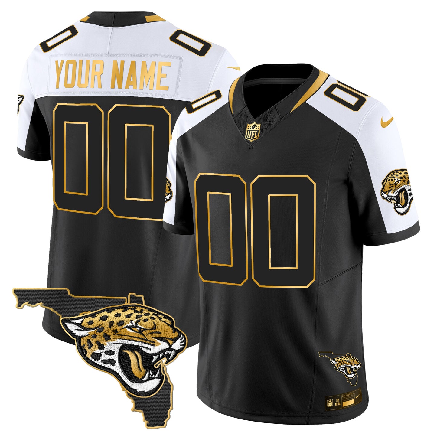 Jacksonville Jaguars 2025 Gold Vapor Limited Custom Jersey - All Stitched