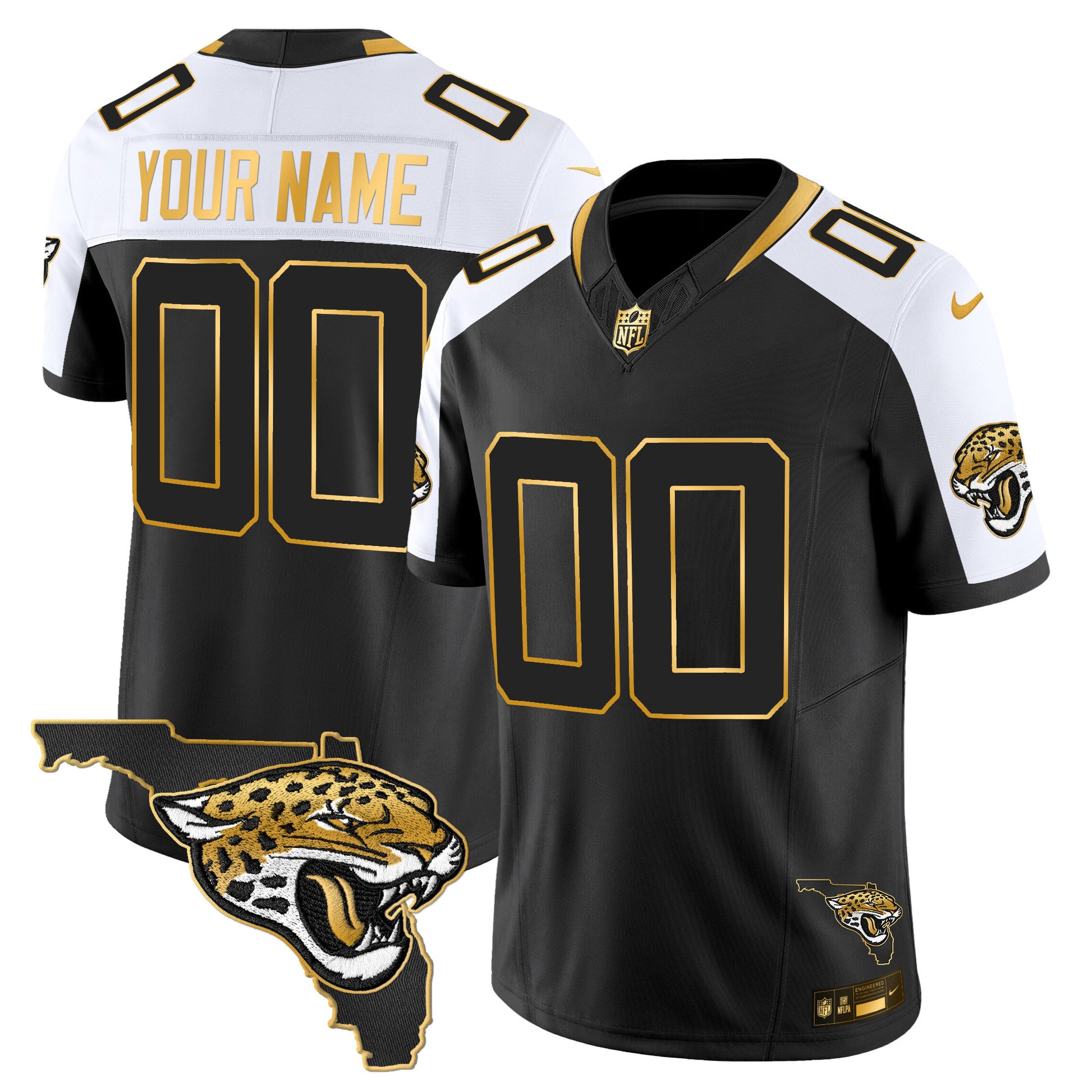 Jacksonville Jaguars 2025 Gold Vapor Limited Custom Jersey - All Stitched