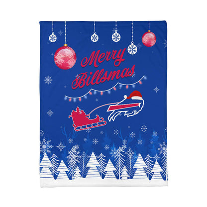 Buffalo Bills | Premium Christmas Fleece Blanket & Throw Pillow Combo MM