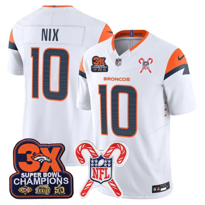 DEN 3-Time Champions & Christmas Patch Vapor Limited Jersey - All Stitched