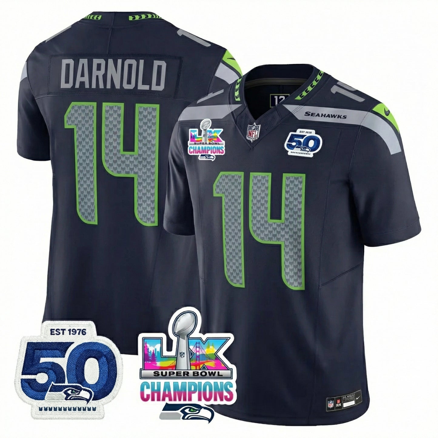 SEA SB LX Game Patch Jersey - All Stitched