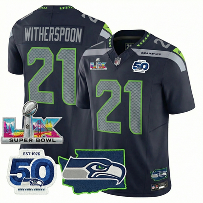 SEA S.Bowl LX Champions Patch Vapor Limited Jersey - All Stitched