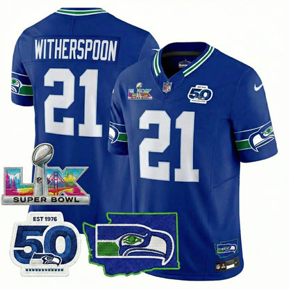 SEA S.Bowl LX Champions Patch Vapor Limited Jersey - All Stitched