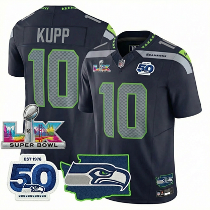 SEA S.Bowl LX Champions Patch Vapor Limited Jersey - All Stitched