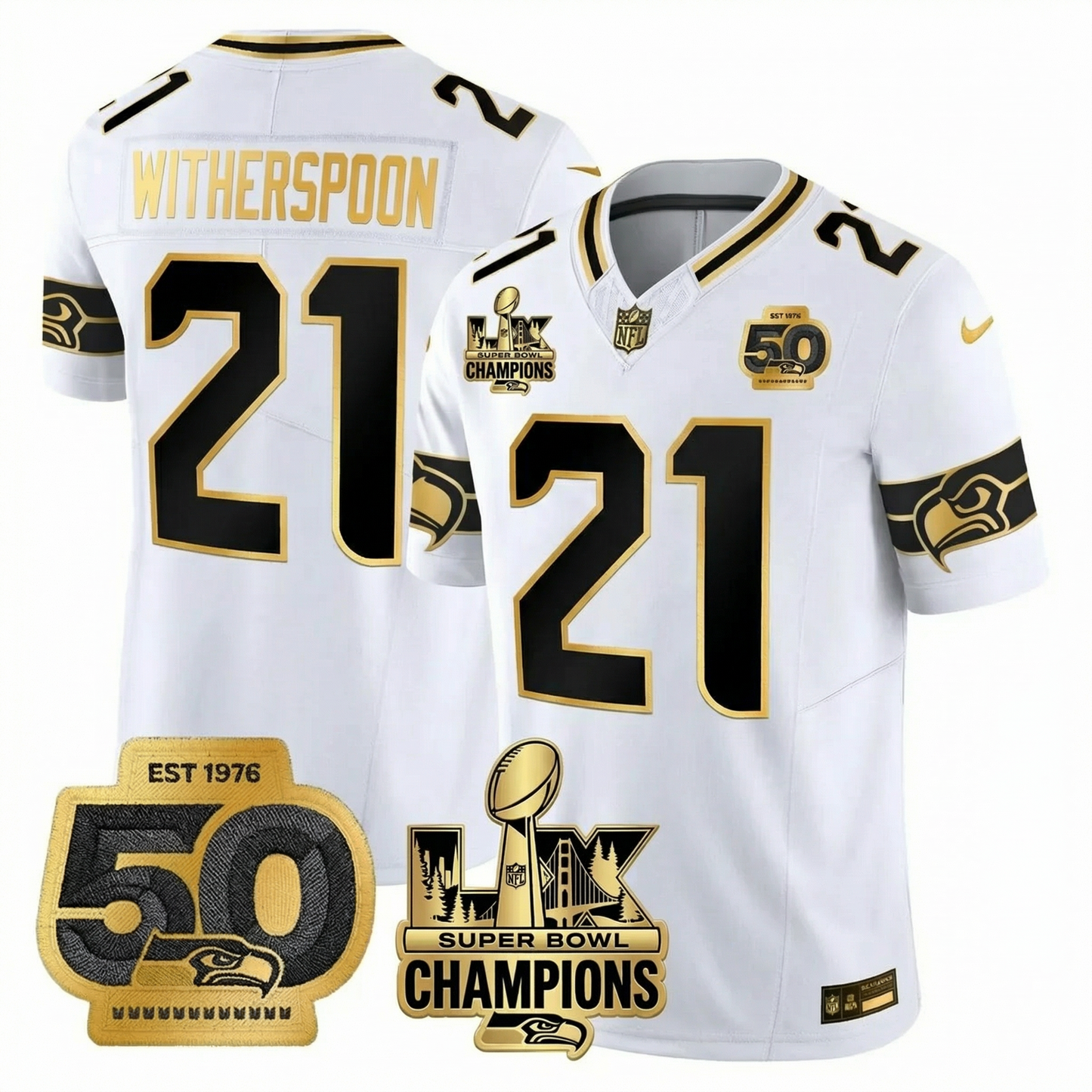 SEA S.Bowl LX Champions Patch Vapor Limited Jersey - All Stitched