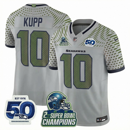 SEA 2x S.Bowl Champions Patch Vapor Limited Jersey - All Stitched
