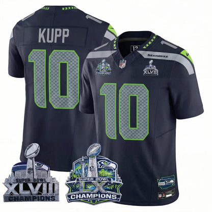 SEA 2x S.Bowl Champions Patch Vapor Limited Jersey - All Stitched