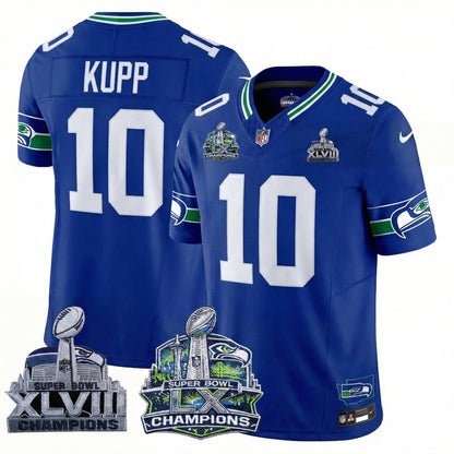 SEA 2x S.Bowl Champions Patch Vapor Limited Jersey - All Stitched