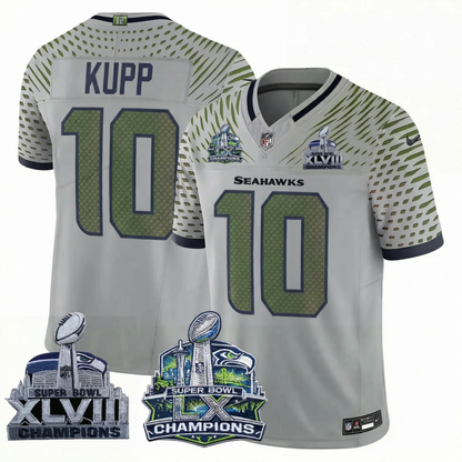 SEA 2x S.Bowl Champions Patch Vapor Limited Jersey - All Stitched