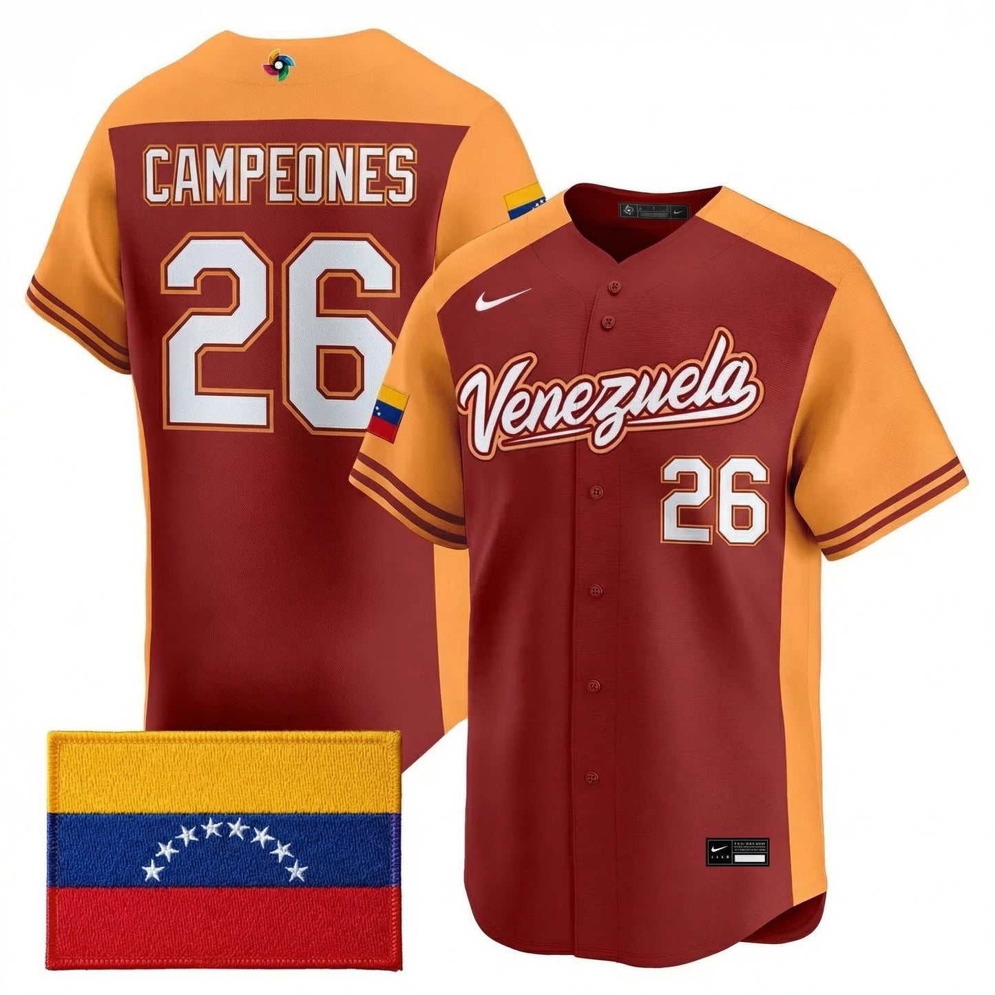 Team Venezuela World Baseball Classic Vapor Premier Jersey - 2026 Roster - All Stitched