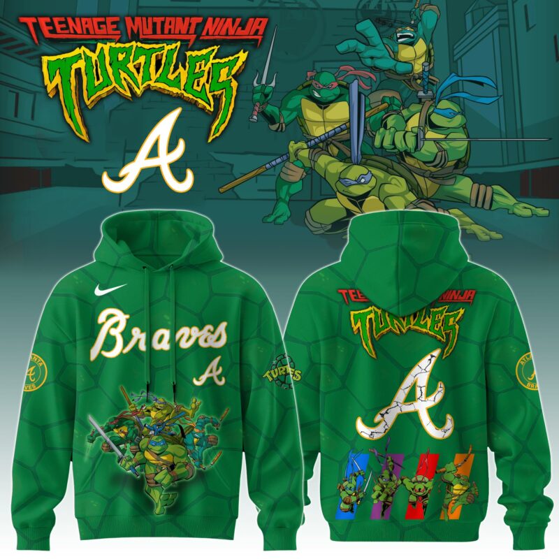 .        Atlanta Braves MLB x Ninja Turtles Special Edition Hoodie 2025
