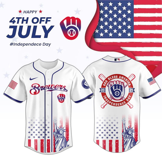 .Milwaukee Brewers Special Independence Day Limited Edition Jersey