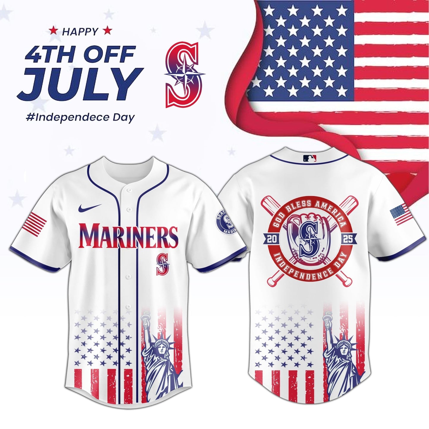 Seattle Mariners Special Independence Day Limited Edition Jersey