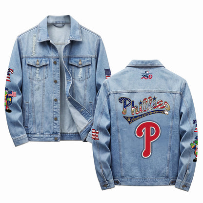 PHI 2026 Independence Day USA Denim Jacket - Printed