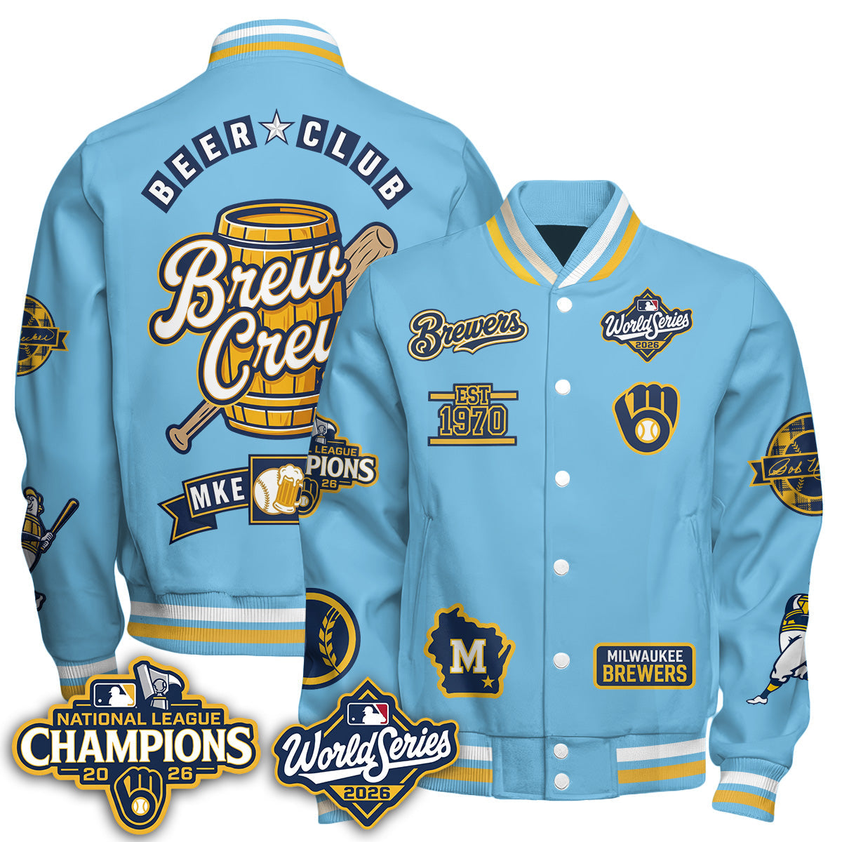 MIL NL Champions x Brew Crew Limited Edition Varsity Jacket - Printed