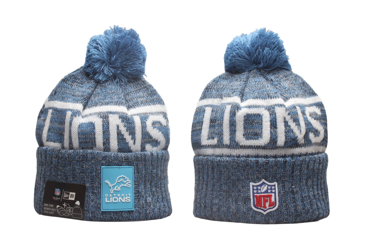 DET Cuffed Knit Hat with Pom - Rubber Patch