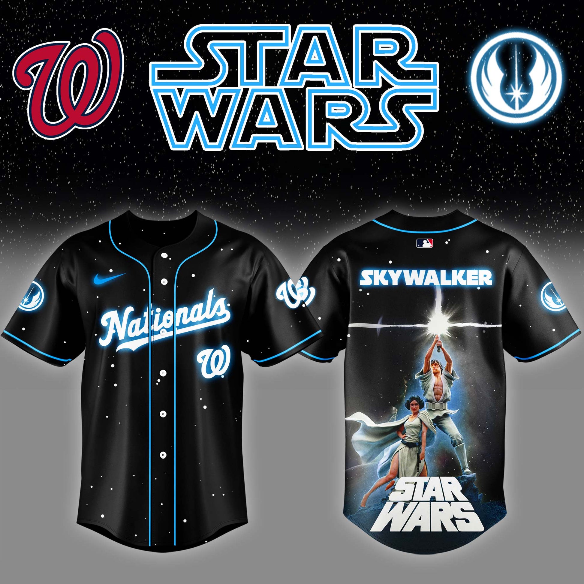 Washington Nationals x Stars Wars Luke Skywalker Game Night Baseball Jersey Editions Limited v4