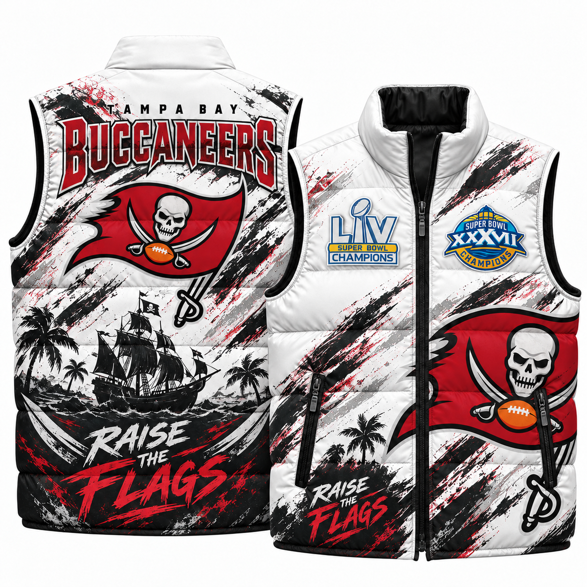 TB "Raise the Flags" Puffer Vest - Printed V2