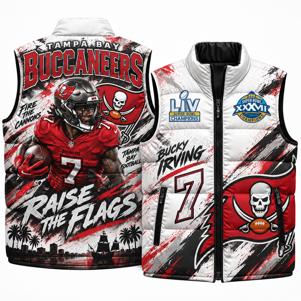 TB Bucky Irving #7 Puffer Vest - Printed
