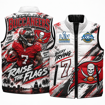 TB Bucky Irving #7 Puffer Vest - Printed