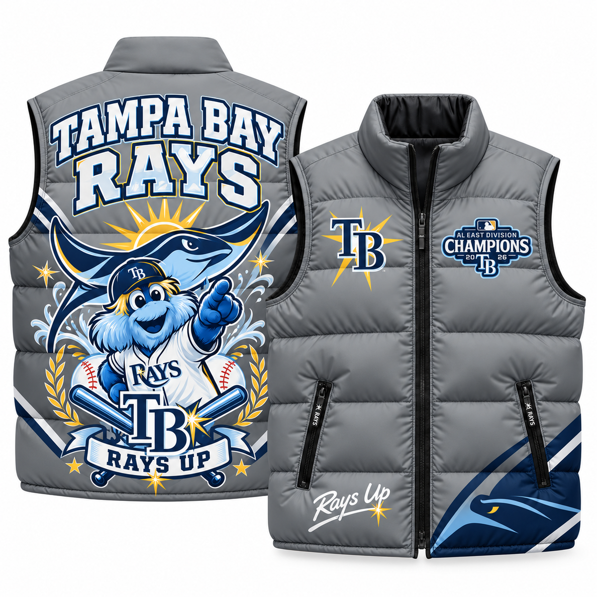 TB "Rays Up" Puffer Vest - Printed V2
