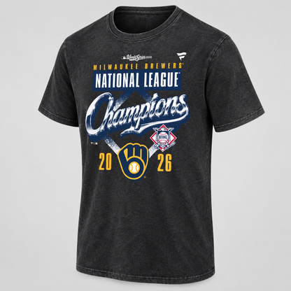 Milwaukee Brewers 2026 NL Champions Washed T-Shirt - Printed