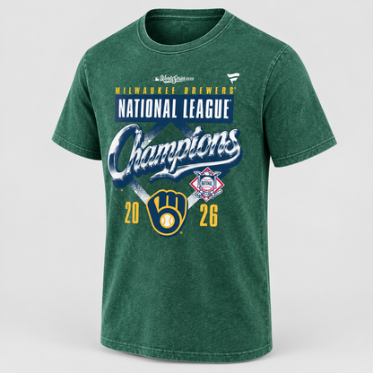 Milwaukee Brewers 2026 NL Champions Washed T-Shirt - Printed