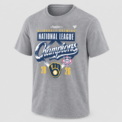 Milwaukee Brewers 2026 NL Champions Washed T-Shirt - Printed