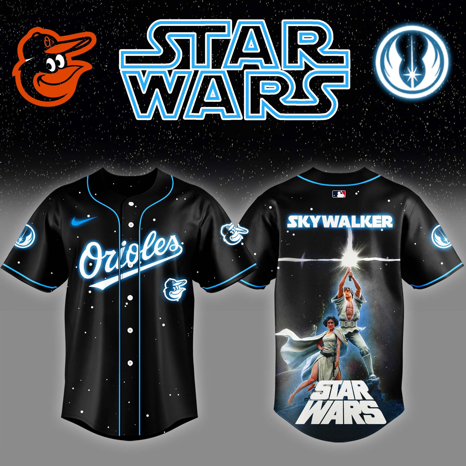 .Baltimore Orioles x Stars Wars Luke Skywalker Game Night Baseball Jersey Editions Limited v4