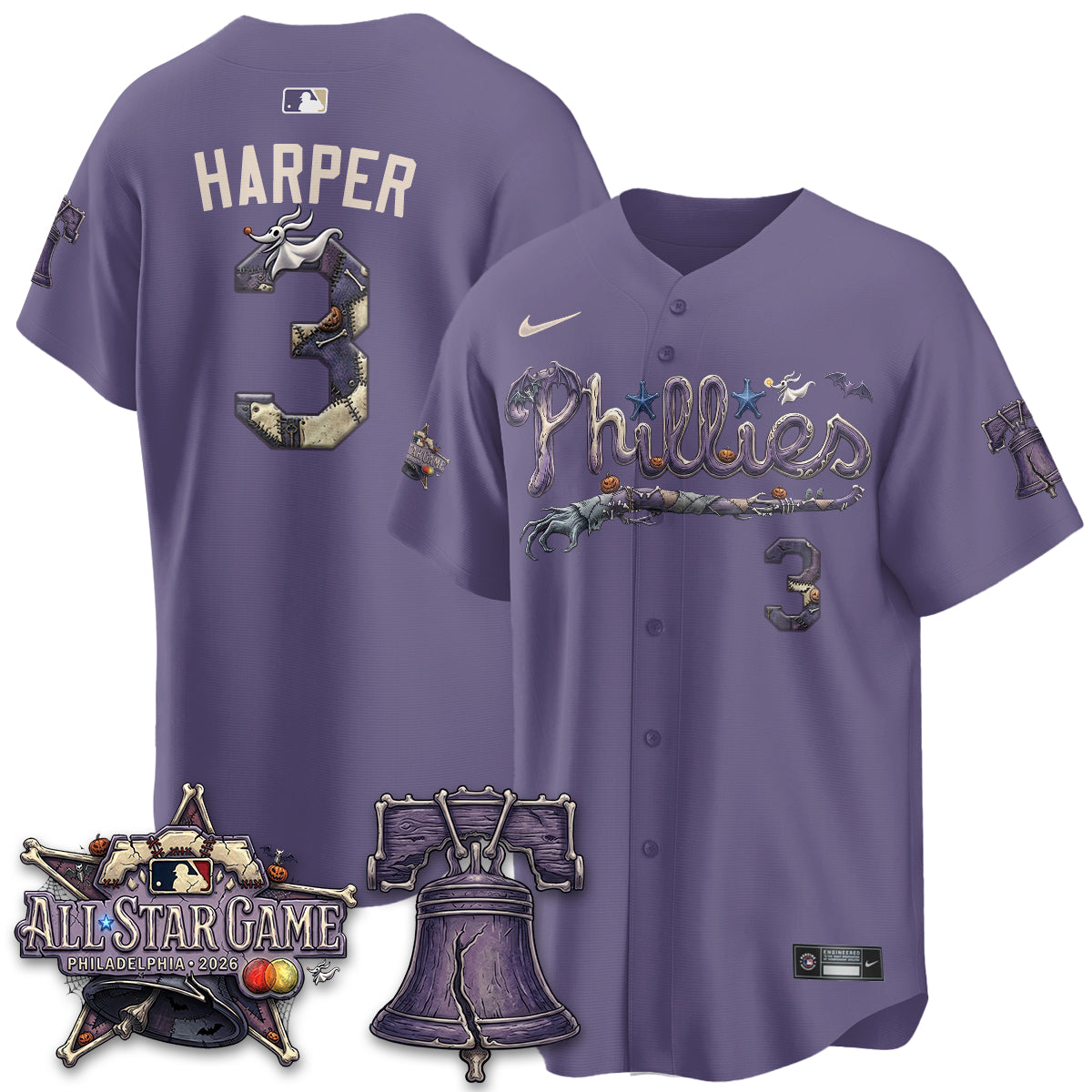 Philadelphia Phillies Nightmare Edition Vapor Jersey - Printed