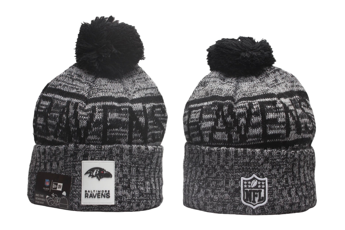 BAL Cuffed Knit Hat with Pom - Rubber Patch