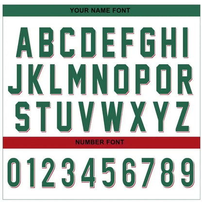 CUSTOM WHITE-GREEN MEXICO BASEBALL JERSEY - EMBROIDERED