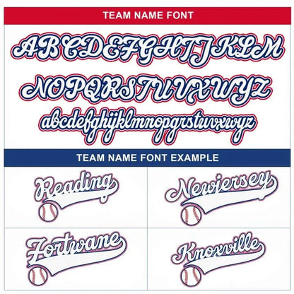 CUSTOM WHITE RED-WHITE BASEBALL JERSEY - EMBROIDERED