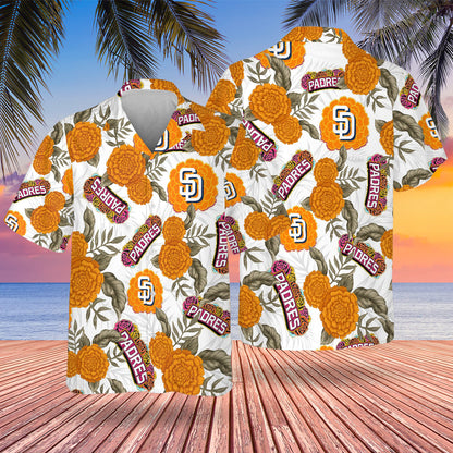 SD City Connect Hawaiian Design Button Shirt